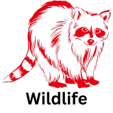 Wildlife Icon in red with text