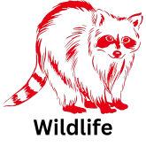 Wildlife Icon in red with text